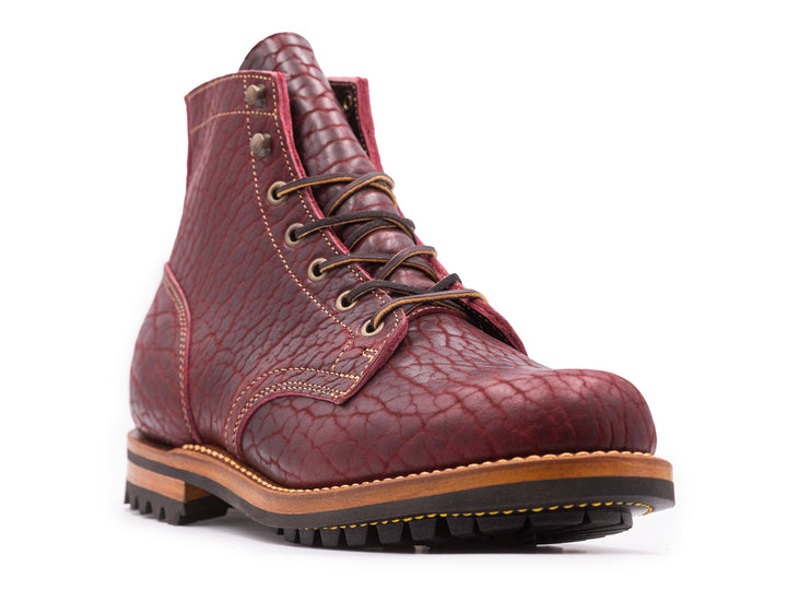 Black Cherry Shrunken Bison (Plain Toe)