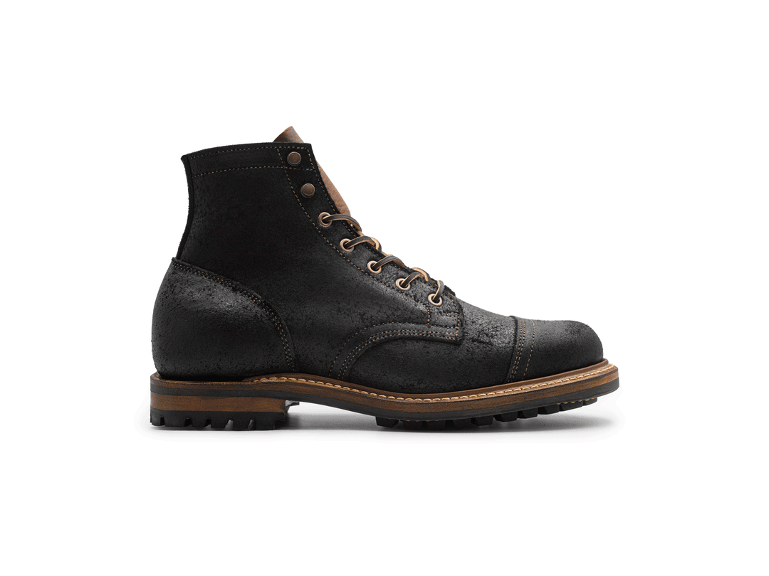 Black Oiled Rough Out | Cap Toe