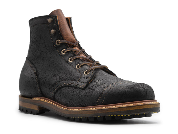Black Oiled Rough Out | Cap Toe