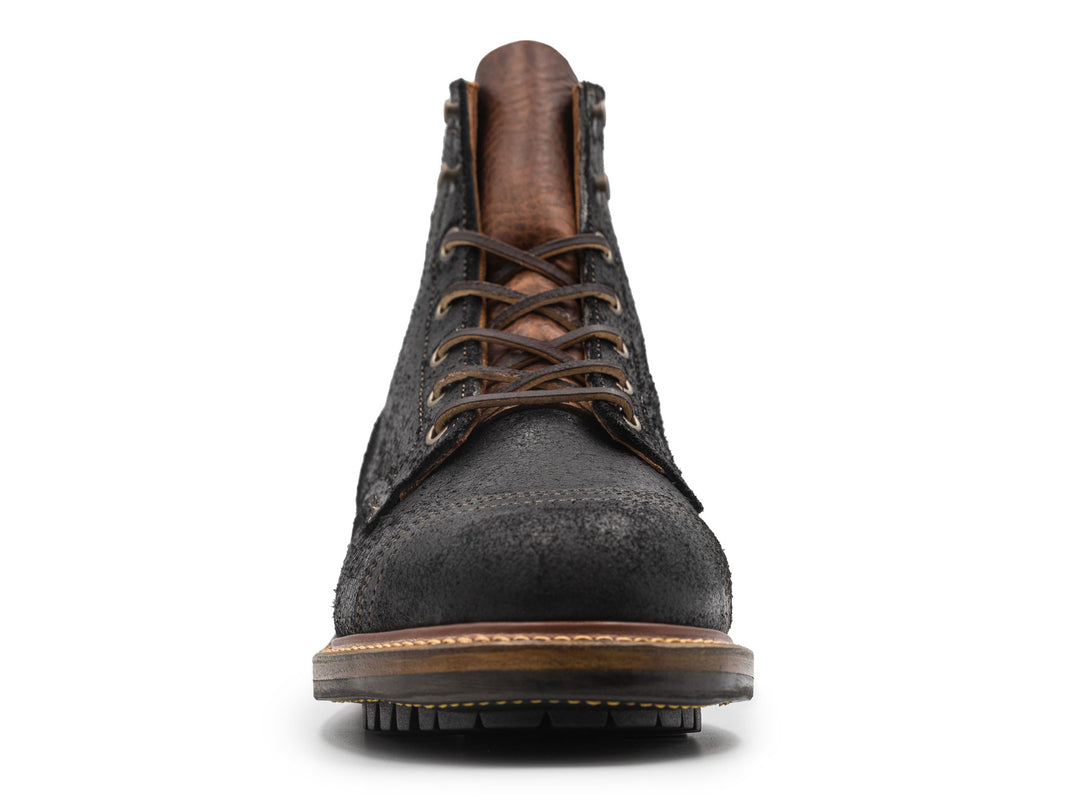 Black Oiled Rough Out | Cap Toe