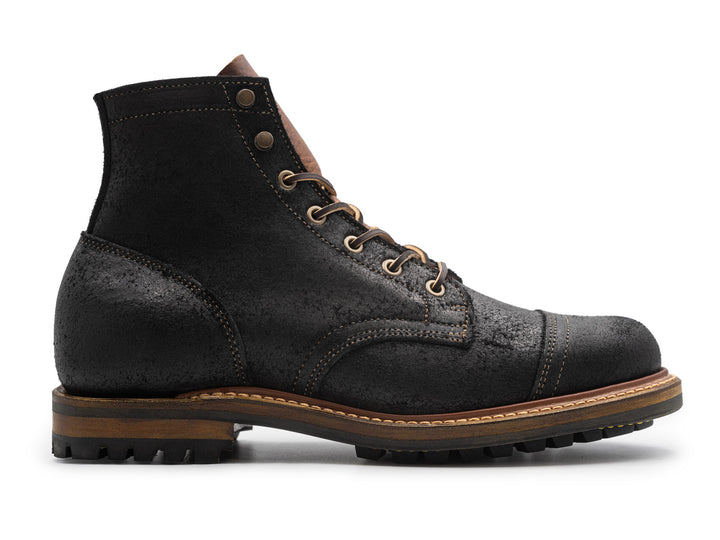 Black Oiled Rough Out | Cap Toe