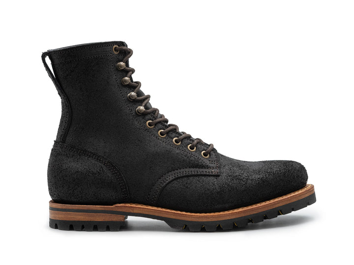 Black Oiled Rough Out | Plain Toe Upland