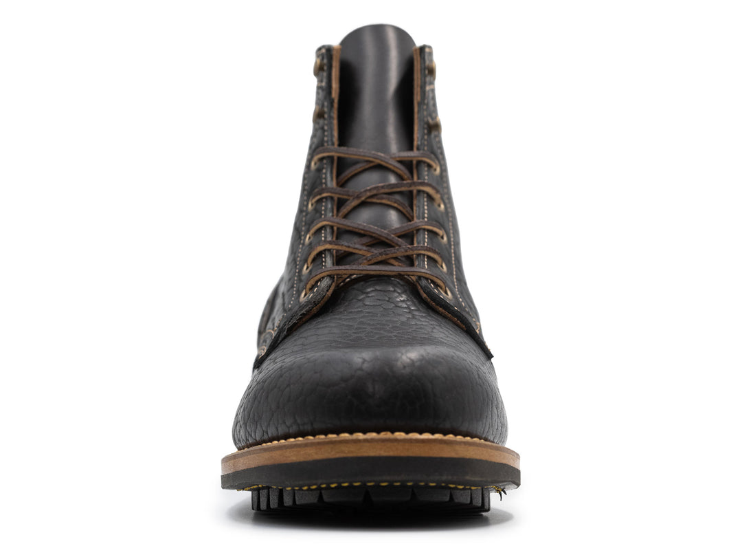 Black Shrunken Bison | Plain Toe