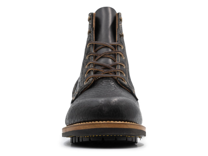 Black Shrunken Bison | Plain Toe