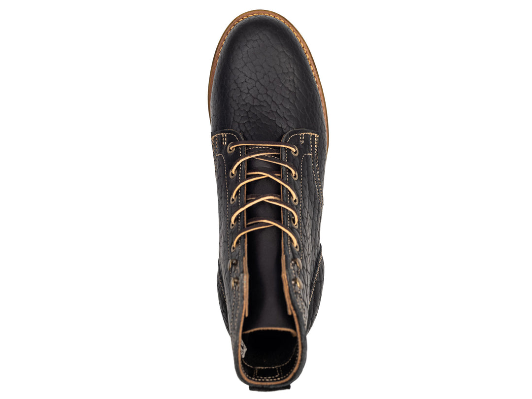 Black Shrunken Bison | Plain Toe
