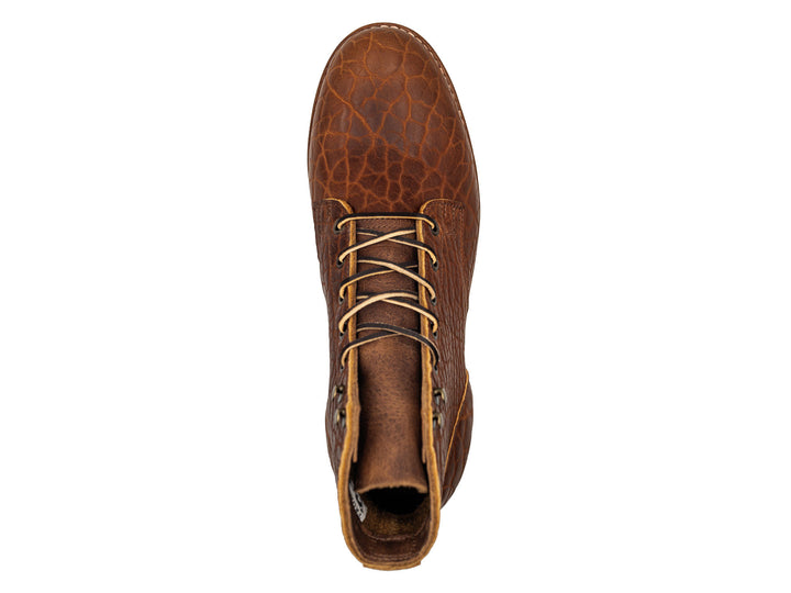 Cognac Shrunken Bison | Plain Toe