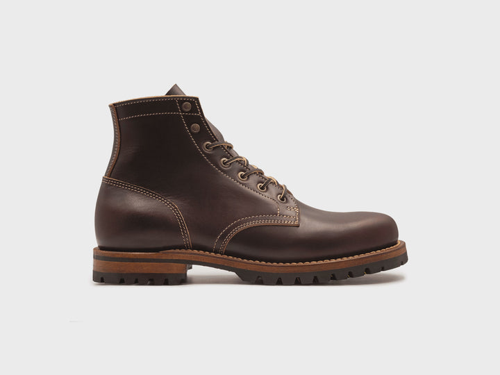 360° rotating view of the Brown Double Shot Plain Toe boot